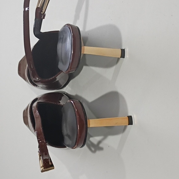 Iiimmu Chic Brown Slingback Heels Size 10 - Picture 7 of 13